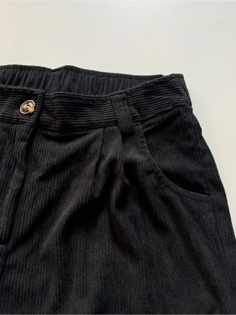 Halara Black Zipper Pocket Corduroy Casual Pants size S Tall Small Tall NEW
